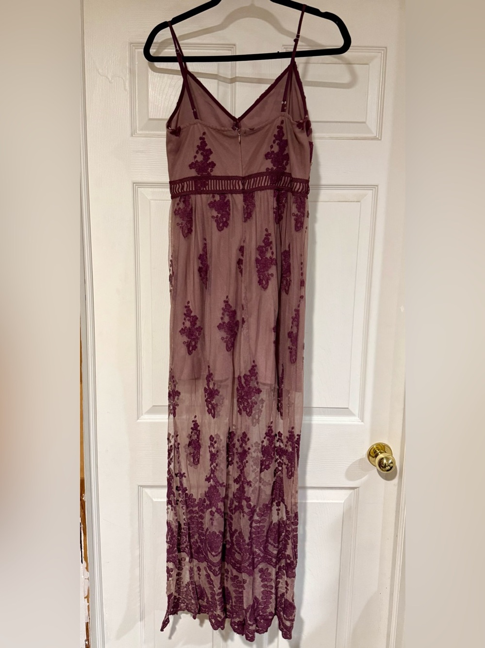 Alter’d State Apololina Bohemian Lace Maxi Dress in Plum - Picture 3 of 6
